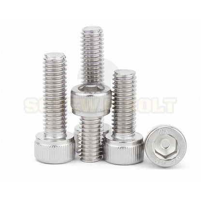 น็อต สกรู หัวจม สแตนเลส 304 เกลียวมิล ตลอด หยาบ M4 / Hex Socket Head Cap Machine Screw SUS304 M4