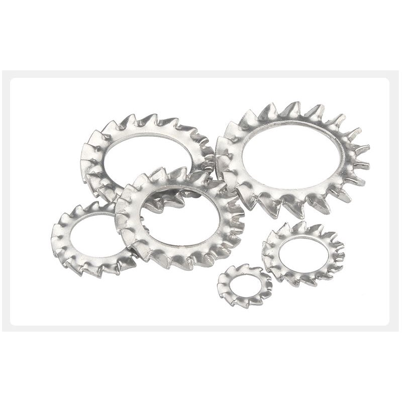 แหวนจักร นอก ถี่นอก กันคลาย สแตนเลส 304 ถี่นอก M3 M4 M5 M6 M8 / External Toothed Lock Washer SUS304 M3 M4 M5 M6 M8