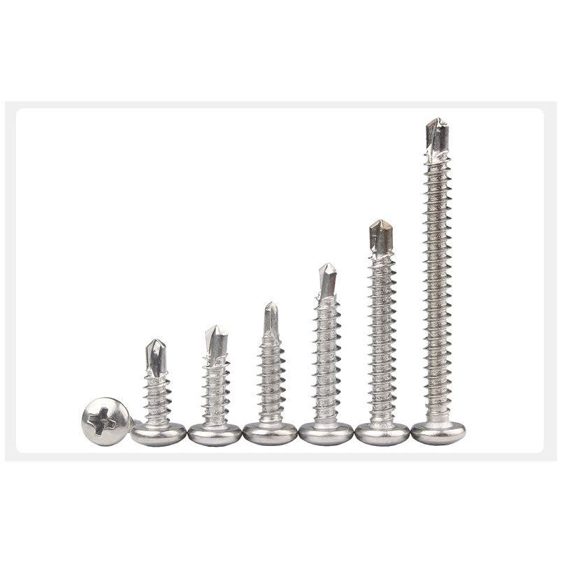 น็อต สกรู หัวกลม หัวแพน แฉก สแตนเลส 410 ปลายสว่าน #8 #10 #12 / Pan Head Phillip Self Drilling Screw SUS410 #8 #10 #12