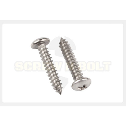 น็อต สกรู หัวกลม หัวแพน แฉก P+ สแตนเลส 304 เกลียวปล่อย ปลายแหลม #6 / Pan Head Phillip Tapping Screw SUS304 #6