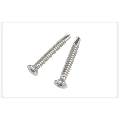 น็อต สกรู หัวเตเปอร์ แฉก F+ สแตนเลส 410 ปลายสว่าน #10 #12 / Flat Head Phillip Self Drilling Screw SUS410 #10 #12