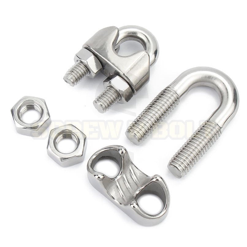 กิ๊ปจับลวดสลิง รัดสลิง ล็อคลวดสลิง สแตนเลส 304 - 8mm.(5/16) 10mm.(3/8) 12mm (1/2) 14mm.(9/16) / Wire Rope Chip, SUS304