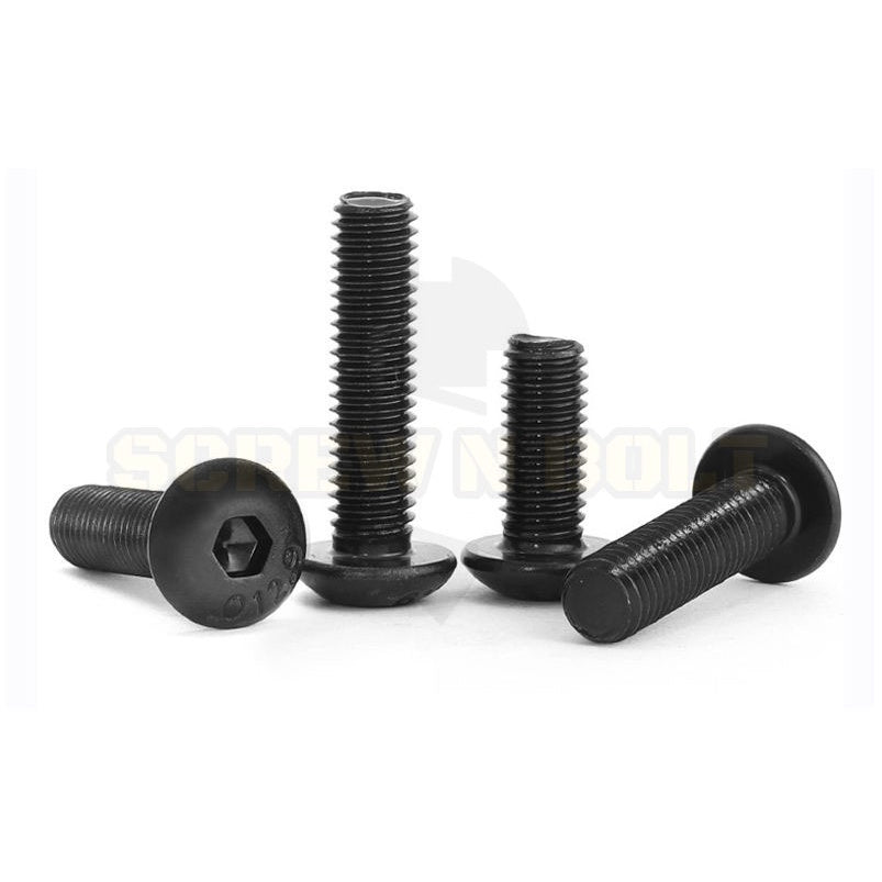 น็อต สกรู หัวจมกลม 6 เหลี่ยม เหล็กแข็ง 12.9 เกลียวมิล หยาบ M8 M10 M12 / Button Head Hex Socket Machine Screw Grade 12.9