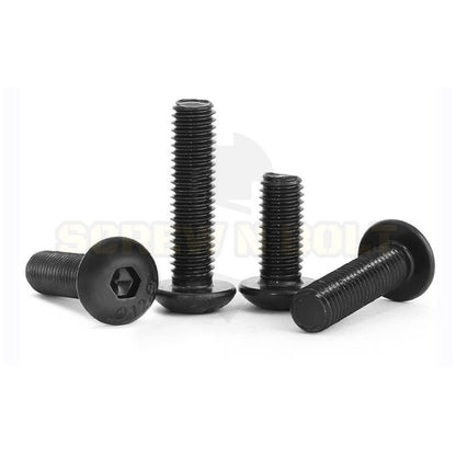 น็อต สกรู หัวจมกลม 6 เหลี่ยม เหล็กแข็ง 12.9 เกลียวมิล หยาบ M8 M10 M12 / Button Head Hex Socket Machine Screw Grade 12.9