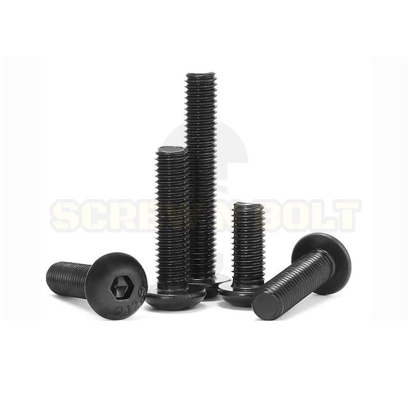น็อต สกรู หัวจมกลม 6 เหลี่ยม เหล็กแข็ง 12.9 เกลียวมิล หยาบ M8 M10 M12 / Button Head Hex Socket Machine Screw Grade 12.9