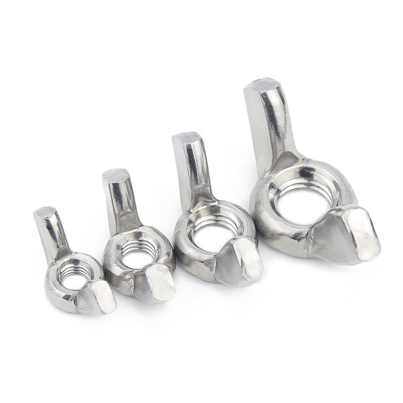 หัวน็อต ตัวเมีย หางปลา ปีก สี่เหลี่ยม สแตนเลส 304 เกลียวมิล หยาบ M3 M4 M5 / Wing Nut Rectangular SUS304 DIN315 M3 M4 M5
