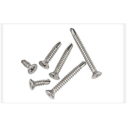 น็อต สกรู หัวเตเปอร์ แฉก F+ สแตนเลส 410 ปลายสว่าน #10 #12 / Flat Head Phillip Self Drilling Screw SUS410 #10 #12