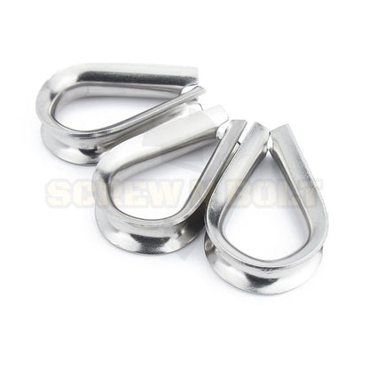 ห่วงหัวใจ ห่วงรองลวดสลิง/เชือก กันเสียดสี สแตนเลส 304 - M2 M3 M4 M5 M6 M8 M10 M12 / Wire Rope Thimble, SUS304