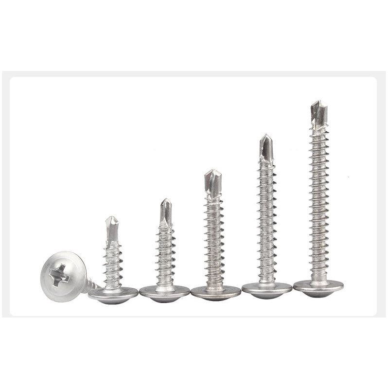 น็อต สกรู หัวกลมแบน แฉก สแตนเลส 410 ปลายสว่าน #8 #10 / Wafer Head Phillip Self Drilling Screw SUS410 #8 #10