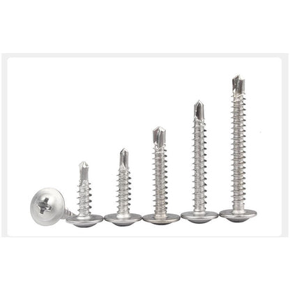 น็อต สกรู หัวกลมแบน แฉก สแตนเลส 410 ปลายสว่าน #8 #10 / Wafer Head Phillip Self Drilling Screw SUS410 #8 #10