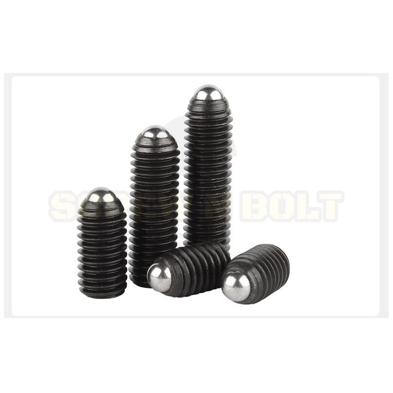 สกรู ตัวหนอน ปลายลูกปืน บอลสปริง หัวกดสปริง เหล็กแข็ง 12.9 เกลียวมิล M16 / Ball Spring Plunger Grade 12.9