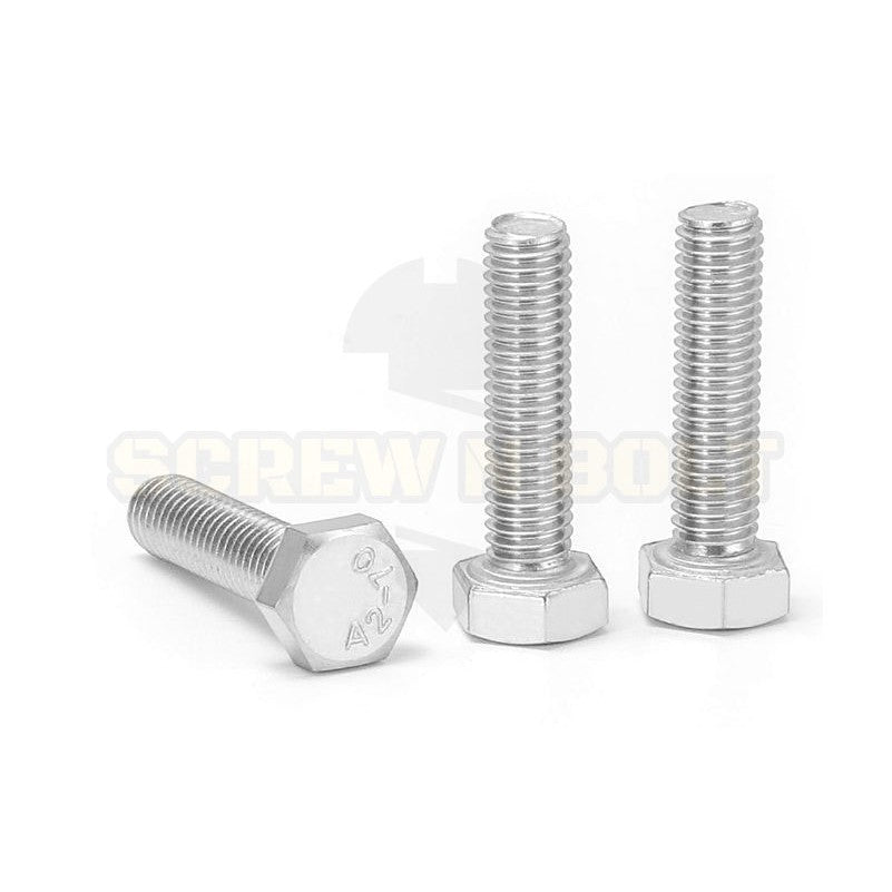 น็อต สกรู หัว 6 เหลี่ยม โบลท์ สแตนเลส 304 เกลียวมิล ตลอด หยาบ M6 / Hexagon Head Screw/Bolt Full Thread SUS304 M6