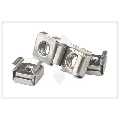 หัวน็อต ตัวเมีย เคจนัท สำหรับแผ่นบอร์ด สแตนเลส 304 เกลียวมิล หยาบ M4 M5 M6 M8 / Cage Nut, SUS304
