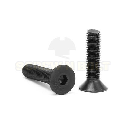 น็อต สกรู หัวจม เตเปอร์ 6 เหลี่ยม เหล็กแข็ง 12.9 เกลียวมิล หยาบ M4 M5 M6 / Flat Head Hex Socket Machine Screw Grade 12.9