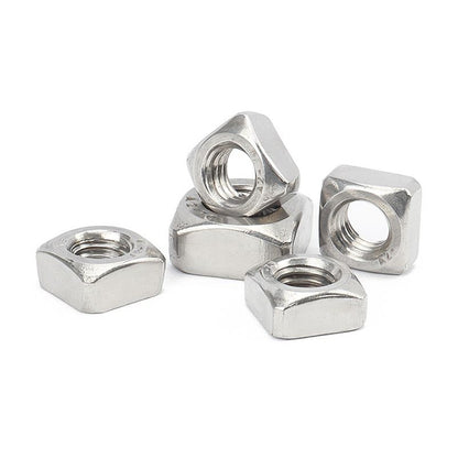 หัวน็อต ตัวเมีย สี่เหลี่ยม 4 เหลี่ยม สแตนเลส 304 เกลียวมิล หยาบ M3 M4 M5 / Square Nut Stainless Steel SUS304 M3 M4 M5