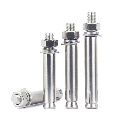 พุ๊ก พุก หัวน๊อต ตัวเมีย สแตนเลส 304 แหวนอีแปะ+สปริง M6 M8 / Sleeve Expansion Anchor Bolt with Nut SUS304 M6 M8