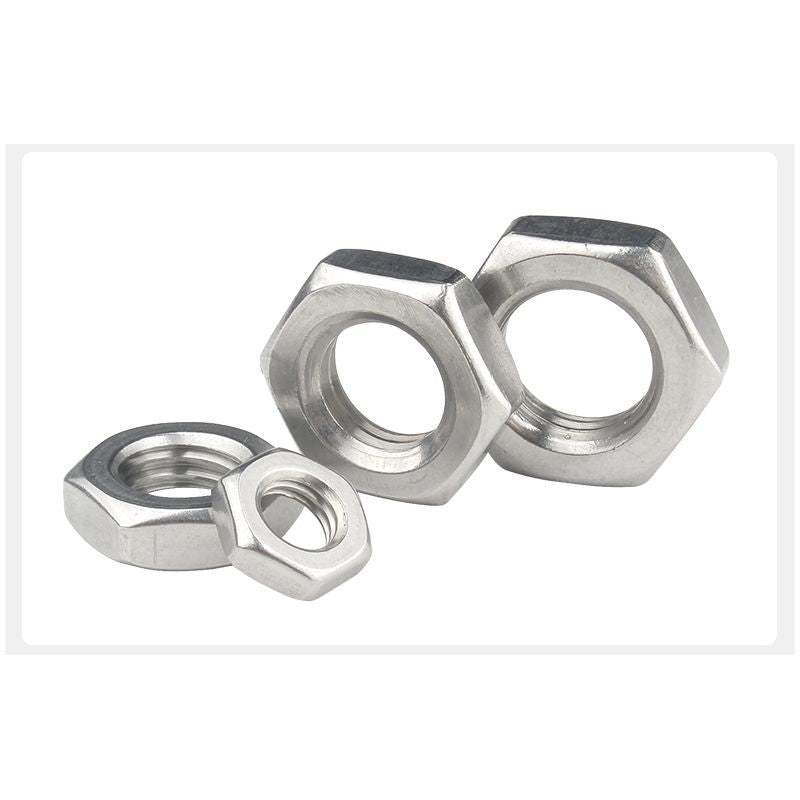 หัวน็อต ตัวเมีย ขอบบาง ตัวบาง สแตนเลส 304 เกลียวมิล หยาบ M8 M10 M12 / Thin Hexagon Nut Stainless Steel SUS304 M8 M10 M12
