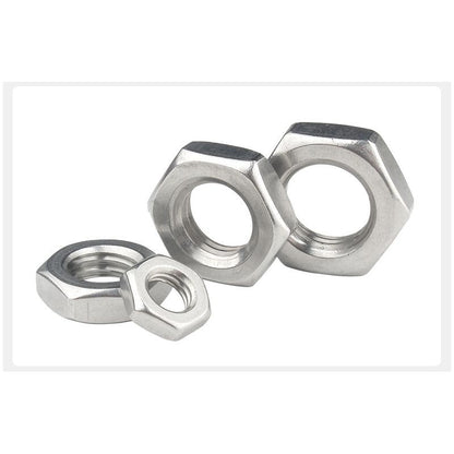 หัวน็อต ตัวเมีย ขอบบาง ตัวบาง สแตนเลส 304 เกลียวมิล หยาบ M8 M10 M12 / Thin Hexagon Nut Stainless Steel SUS304 M8 M10 M12