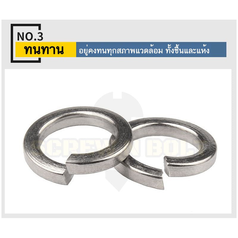 แหวนสปริง แหวนรอง กันคลาย สแตนเลส 304  M12 M14 M16 M18 M20 / Spring Washer Stainless Steel SUS304 M12 M14 M16 M18 M20