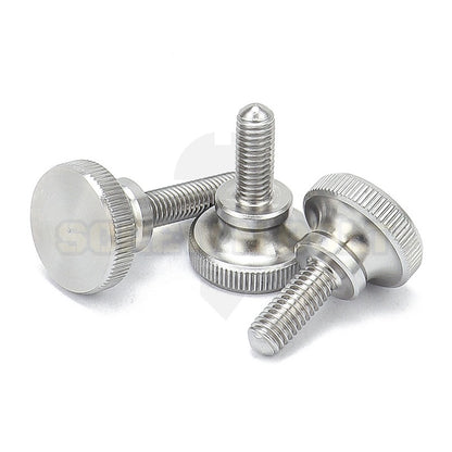 สกรู น็อต ลูกบิด มือจับ มีคอ สแตนเลส 304 เกลียวมิล M8 M10 / Knurled Thumb Screw, SUS304