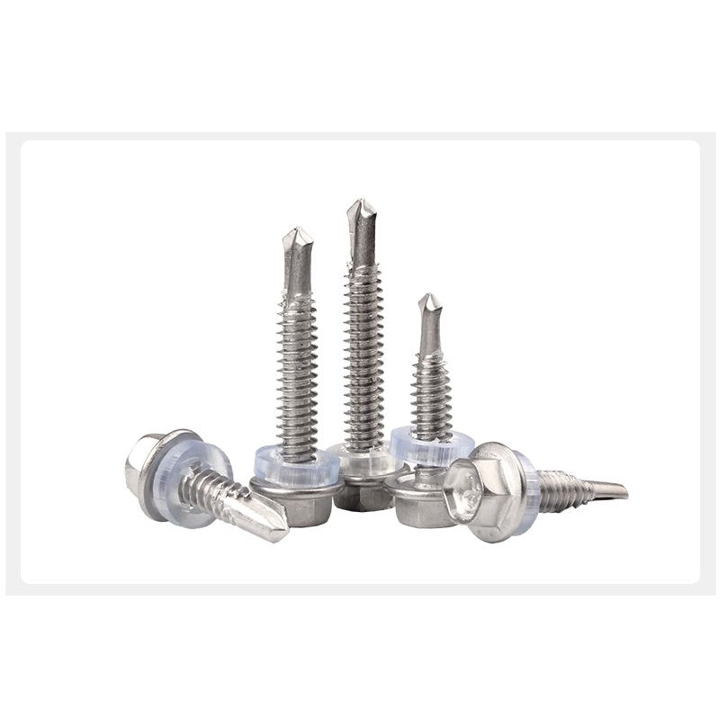 น็อต สกรู ยิงหลังคา+แหวนกันซึม สแตนเลส 410 ปลายสว่าน #12 #14 / Hexagon Washer Drilling Screw (Roofing) SUS410 #12 #14