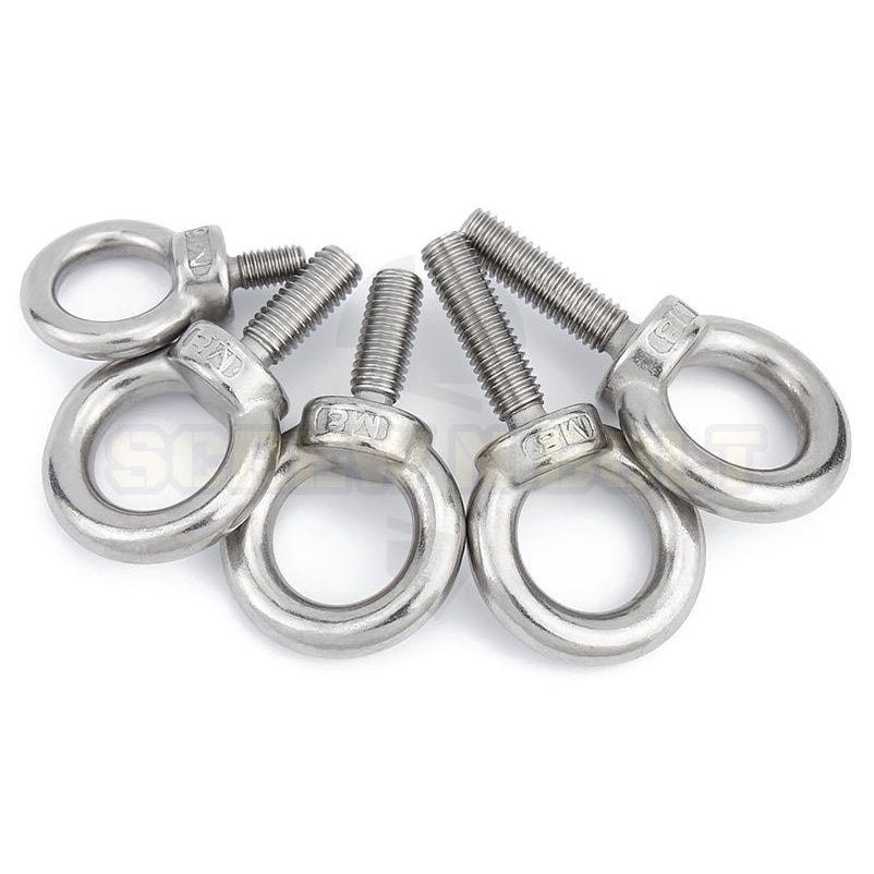 สกรู น็อต อายโบลท์ สแตนเลส 304 เกลียวมิล หยาบ M3 M4 M5 M6 / Lifting Eye Bolt, SUS304