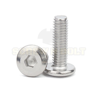 น็อต สกรู หัวจมแบน หัวกลมแบน งานเฟอร์ฯ สแตนเลส 304 เกลียวมิล หยาบ M6 M8 M10 / Round Flat Hex Socket Machine Screw SUS304