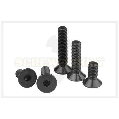 น็อต สกรู หัวจม เตเปอร์ เหล็กแข็ง 10.9 เกลียวหุน #4 #6 #8 #10 / Flat Head Hex Socket Machine Screw Grade 10.9