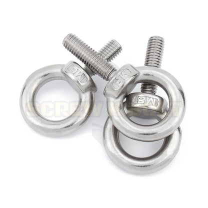สกรู น็อต อายโบลท์ สแตนเลส 304 เกลียวมิล หยาบ M3 M4 M5 M6 / Lifting Eye Bolt, SUS304