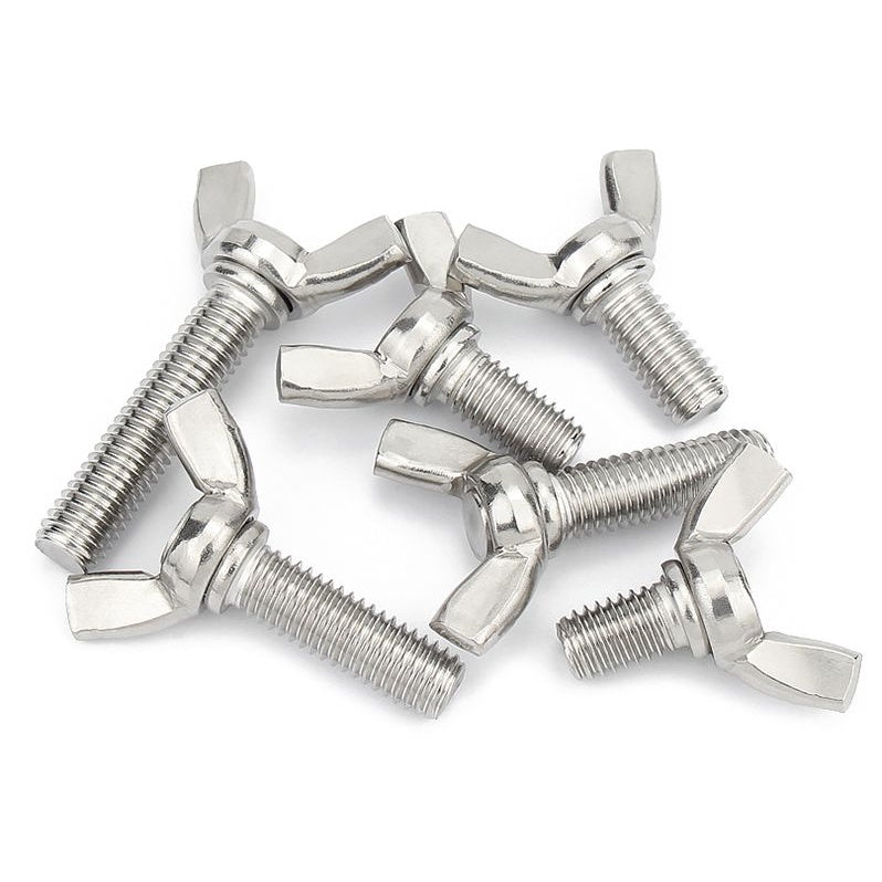 น็อต สกรู หางปลา ปีก สี่เหลี่ยม สแตนเลส 304 เกลียวมิล หยาบ M6 / Wing Screw Rectangular SUS304 DIN316 M6