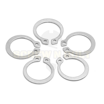 แหวนล็อค นอก ตัว C รัดเพลา สแตนเลส 304 - dia 6 - 60 mm. / External Retaining Snap Ring SUS304