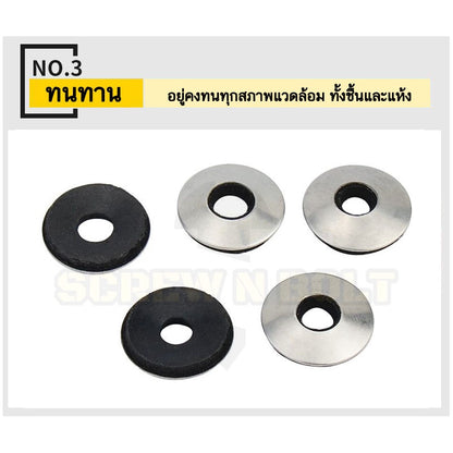 แหวนรอง กันน้ำซึม กันรั่ว แหวนรองน็อตหลังคา กันสนิม สแตนเลส 304 - รู 4 - 10 มม. / Sealing EPDM Washer SUS304