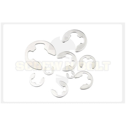 แหวนล็อค ตัวอี E อีริง แหวนเกือกม้า คลิปล็อคแกน สแตนเลส 304 - dia 1.2 - 15 mm. / Retaining E-Clip Shaft Ring SUS304