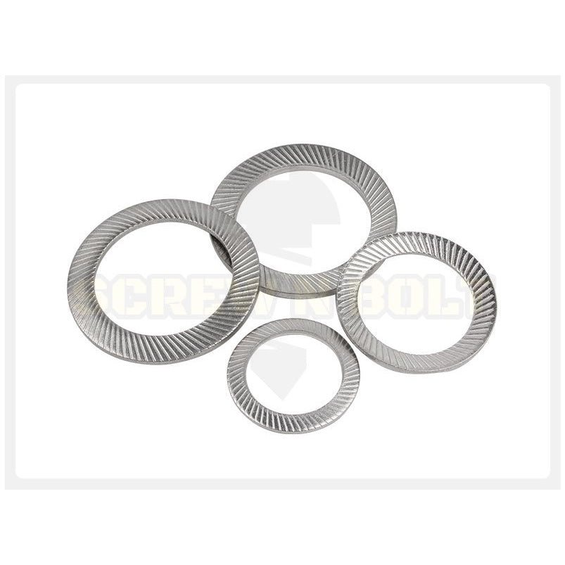 แหวนรอง แหวนรองน็อต ล็อค ฟันบนลาง กันสั่น กันคลาย สแตนเลส 304 - M3 - M25 / Serrated Lock Washer SUS304