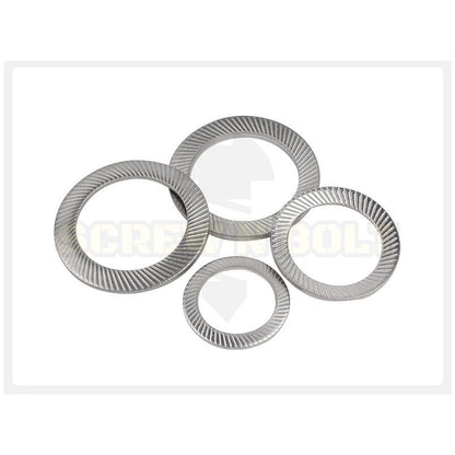 แหวนรอง แหวนรองน็อต ล็อค ฟันบนลาง กันสั่น กันคลาย สแตนเลส 304 - M3 - M25 / Serrated Lock Washer SUS304