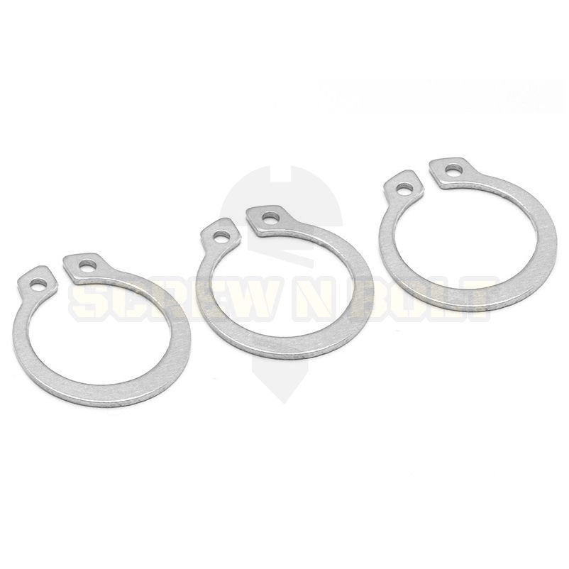 แหวนล็อค นอก ตัว C รัดเพลา สแตนเลส 304 - dia 6 - 60 mm. / External Retaining Snap Ring SUS304