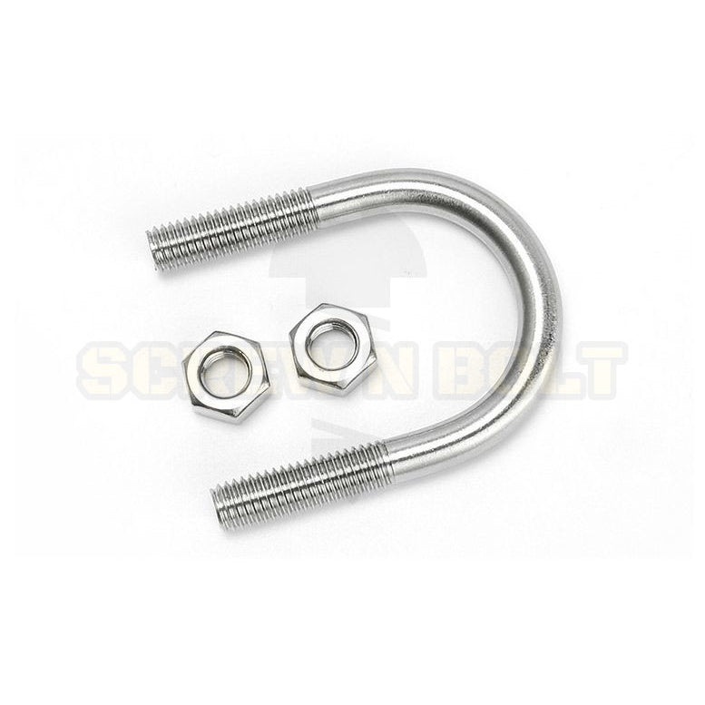 ยูโบลท์ สลักเกลียวตัวยู ยึดจับท่อ สแตนเลส 304 พร้อมตัวเมีย 2 ตัว M8 / U Shape Clamp Bolt /w 2 Hex Nuts SUS304