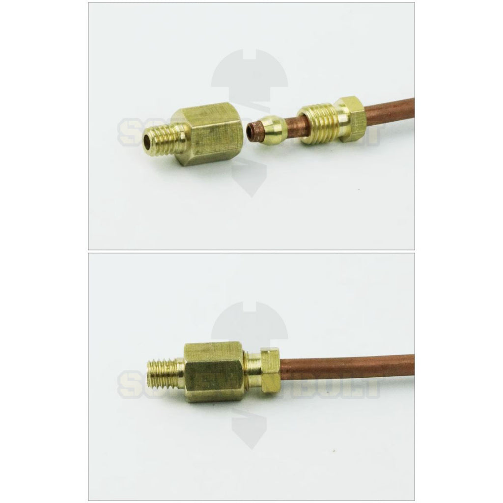 (ยกชุด) ข้อต่อ ล็อคใน แบบตรง เกลียวนอก ต่อท่อ ต่อสาย ทองเหลือง PD M4 M5 M6 M8 1/4 1/8 / Direct Tube Fitting, Brass