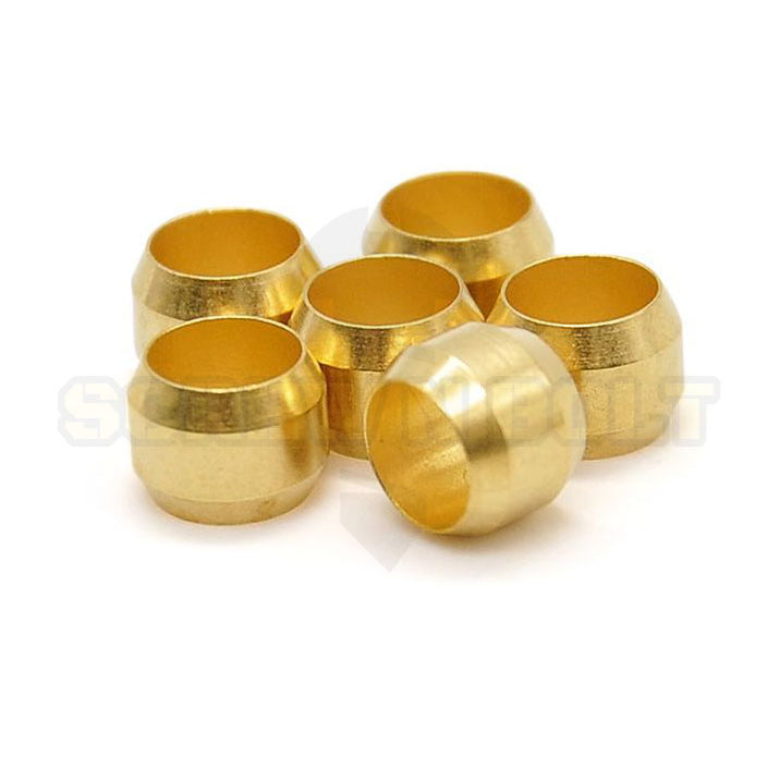 ตาไก่ แหวนสวม ล็อคท่อ ล็อคสาย กันท่อหลุด ทองเหลือง PB 4mm 6mm 8mm 10mm 12mm / Sleeves Ferrules, Brass
