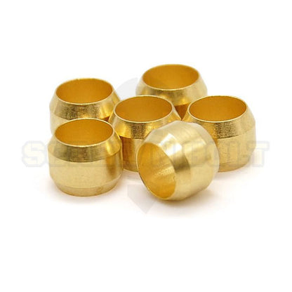 ตาไก่ แหวนสวม ล็อคท่อ ล็อคสาย กันท่อหลุด ทองเหลือง PB 4mm 6mm 8mm 10mm 12mm / Sleeves Ferrules, Brass