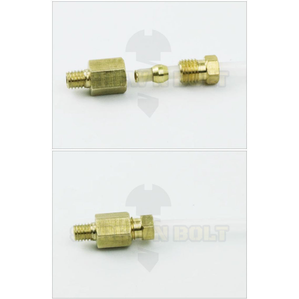 (ยกชุด) ข้อต่อ ล็อคใน แบบตรง เกลียวนอก ต่อท่อ ต่อสาย ทองเหลือง PD M4 M5 M6 M8 1/4 1/8 / Direct Tube Fitting, Brass