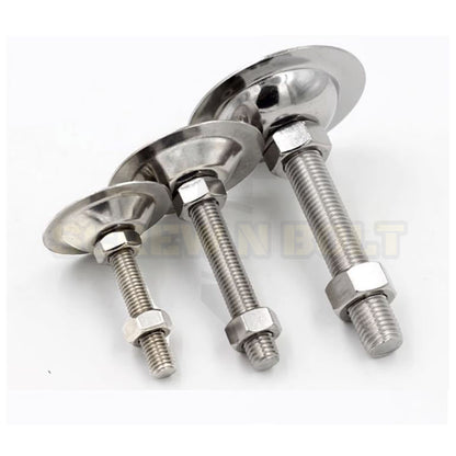 ขา ปรับระดับ โต๊ะ เก้าอี้ เฟอร์ฯ ขาฉิ่ง ทรงฉิ่ง สแตนเลส 304 ฐาน 62-67 มม. M10 M12 / Leg Leveler Plain SUS304