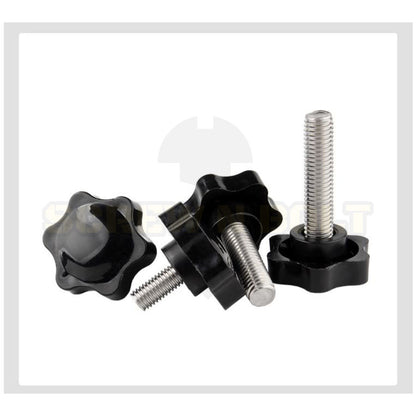 น็อต ลูกบิด ด้ามจับ มือหมุนดอกไม้ สแตนเลส 304 กว้าง 25-32 มม. M4 M5 M6 / STAR GRIP KNOB BOLT SUS304