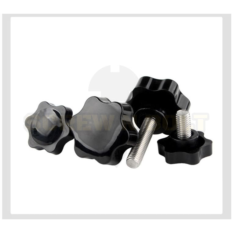 น็อต ลูกบิด ด้ามจับ มือหมุนดอกไม้ สแตนเลส 304 กว้าง 25-32 มม. M4 M5 M6 / STAR GRIP KNOB BOLT SUS304