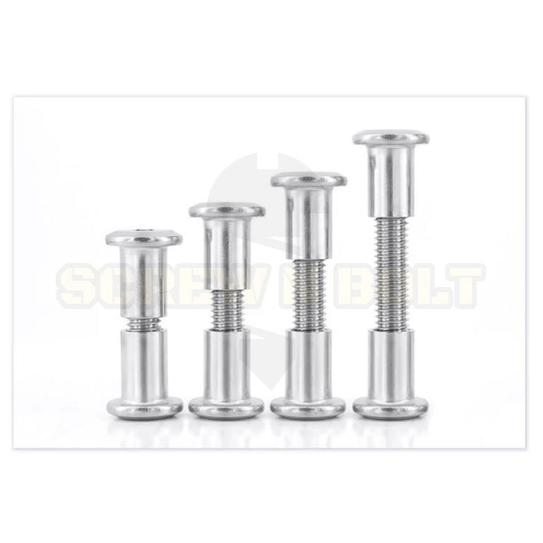 (ยกชุด) สตัด โบลท์ เกลียวตลอด +ตัวเมียกลมแบน 2 ตัว สแตนเลส 304 เกลียวมิล M6 / Stud Bolt + RF Nut 2 pcs