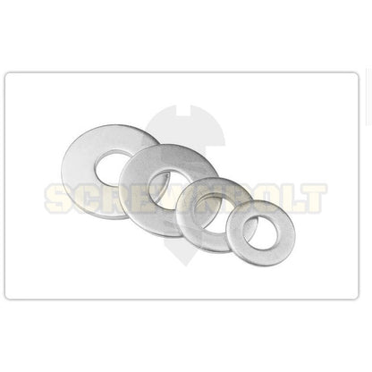แหวนอีแปะ แหวนรอง น็อตสกรู เหล็กแข็ง 8.8 ชุบ ขาว - M14 M16 M18 M20 M22 M24 M30 / 8.8 Grade Flat Washer Zinc White