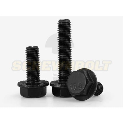 น็อต สกรู หัว หกเหลี่ยมติดแหวน เหล็กแข็ง 10.9 เกลียวมิล หยาบ M10 M12 / Hexagon Flange Bolt Grade 10.9