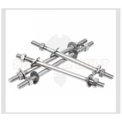 (ยกชุด) สตัด โบลท์ เกลียวไม่ตลอด แหวนแปะ+ตัวเมีย สแตนเลส 304 เกลียวมิล 2 ข้าง M10 / (Set) 2 Thread End Stud (FW) SUS