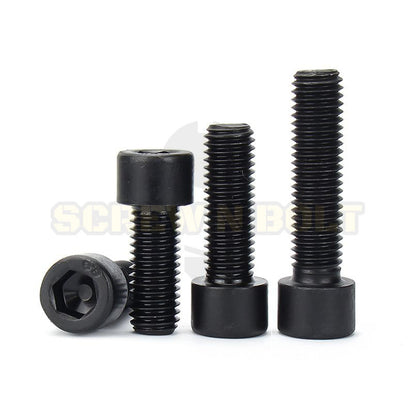 น็อต สกรู หัวจม 6 เหลี่ยม เหล็กแข็ง 8.8 รมดำ เกลียวมิล M4 M5 M6 / Hex Socket Head Cap Machine Screw 8.8 Grade