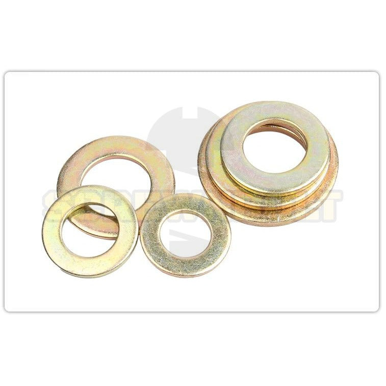 แหวนอีแปะ แหวนรอง น็อตสกรู เหล็กแข็ง 8.8 ชุบ รุ้ง/เหลือง - M2 - M24 / 8.8 Grade Flat Washer Zinc Yellow
